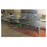 101" Double Compartment Sink W/ Drain Table