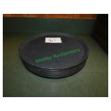 (8) 14" Drink Serving Trays in Group - Black