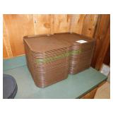 90+/- 18"x13.5" Brown Plastic Cafeteria Trays