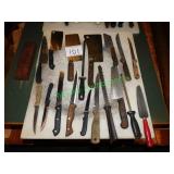 21"x24" HD Cutting Board & 15 Knives & Cleavers