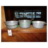 (3) Assorted Metal Cook Pots in Group