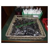 Large Assortment of Flatware, Knives & Holders