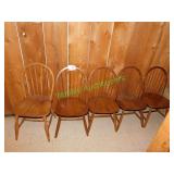 (5) Wooden Chairs in Group