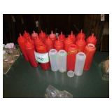 (19) Red Squeeze Bottles in Group