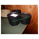 (26) 7" Round Plastic Food Basket - Black