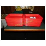(60) Red Plastic Fry Baskets in Group 12"x8.5"