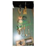 Antique Irons, Candle, Bottle Opender & Other