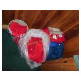 Large Assortment of Red & Blue Aprons