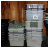 (20) Assorted Plastic Bus Tubs W/ Lids in Group