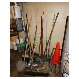 Assorted Mops, Brooms & Janitorial Items in Group
