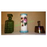 Antique butter mold & decorative glass