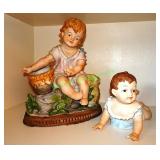 Sitting & crawling glass figurines