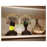 Two candle holders & candy dish