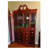 1935 Mahogany breakfront cabinet with secretary