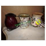 Three scented wax burners