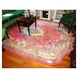 Pink floral area rug