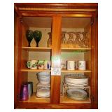 All plates, cups & bowls in cabinet