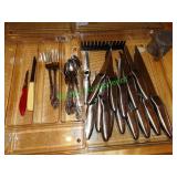 All knives, spoons & forks in drawer