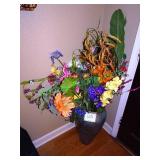 Silk flower arrangement & planter