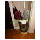 Metal container & 2 umbrellas
