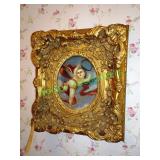 Gold framed angel boy print