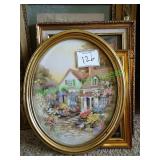 Oval framed print