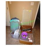 Ironing board, coat hangers, totes & more