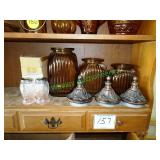 Carmel colored glass containers & S&P shakers