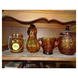 4 pieces decorative glass, plaster box & other