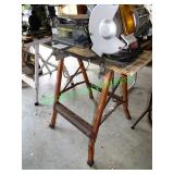 Orange metal machine stand