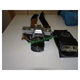 Minolta SRT202 camera with flash attachment & case