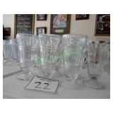 Soda fountain glassware – 7 pieces in group