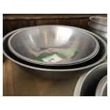 3 large stainless steel mixing bowls