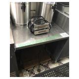 2’ x 2’ stainless steel table w/ homemade base