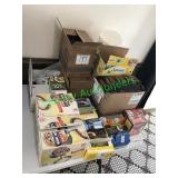 Large assortment of coffee, tea, sweeteners and