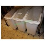 3 continental food product Bins and contents