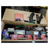 Assorted Cartridges in Wood Ammo Box - See Photos!