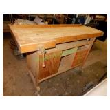 Custom Built Wood Working Table W/