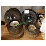 9 Assorted Wheel Barrow Tires in Group