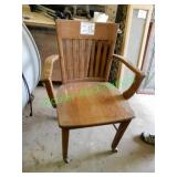 Wood Office Chair - on Wheels