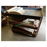 Grey Metal Shop Cart w/ Contents