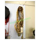 Rope hanging on peg board