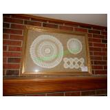 38" x 26" Framed Crochet