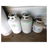 2 Medium Sized Propane Tanks & 1 Small Tank