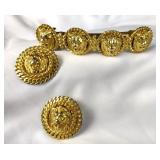 Golden Lion Earrings & Barrette