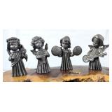 Lillian Vernon Pewter Angel Musician Figures (4)