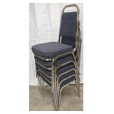 Stacking Chairs, Blue Fabric [X5]