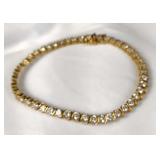 Sterling CZ Wave Link Tennis Bracelet