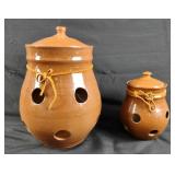 Decorative Ceramic Jars/ Candle Lanterns (2)