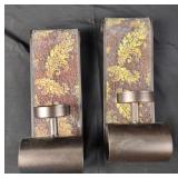 Mosaic Mirror Wall Candle Sconces (2)